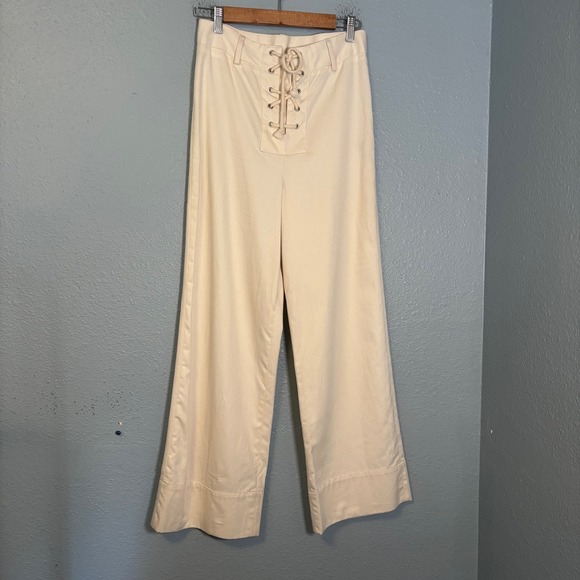 Baserange Women's Bayou Wide Leg Pants Off White Size 29 Organic Cotton Neutral - Picture 3 of 11